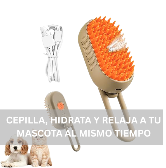Cepillo Vapor 3 en 1 Perros Gatos Portátil